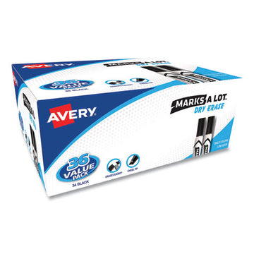 Avery® Marks A Lot Desk-style Dry Erase Marker Value Pack, Broad Chisel Tip, Black, 36-pack (98207) freeshipping - TVN Wholesale